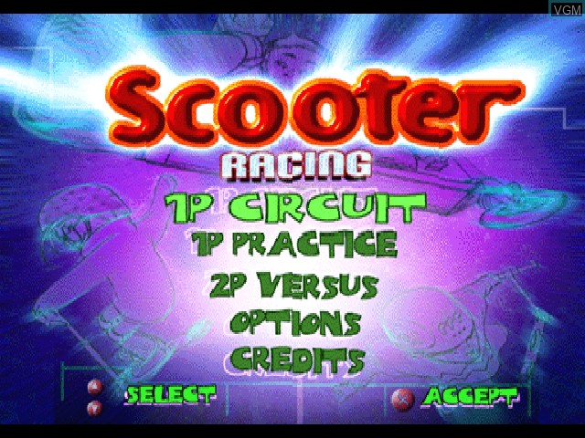 Title screen of the game Scooter Racing on Sony Playstation