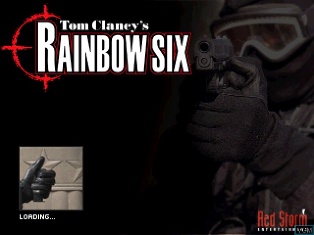 Title screen of the game Tom Clancy's Rainbow Six on Sony Playstation