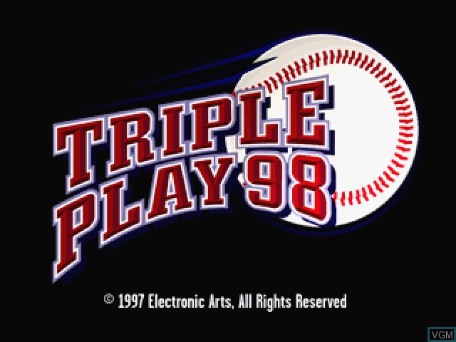 Title screen of the game Triple Play '98 on Sony Playstation