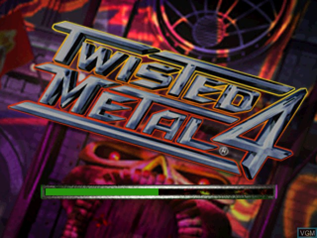 Title screen of the game Twisted Metal 4 on Sony Playstation