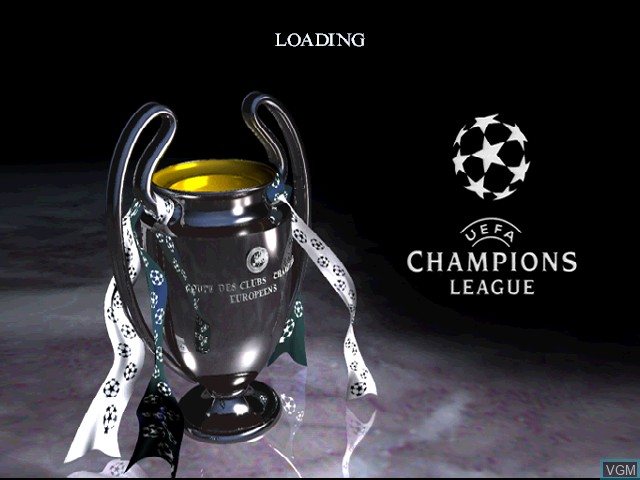 Title screen of the game UEFA Champions League Season 1998/99 on Sony Playstation
