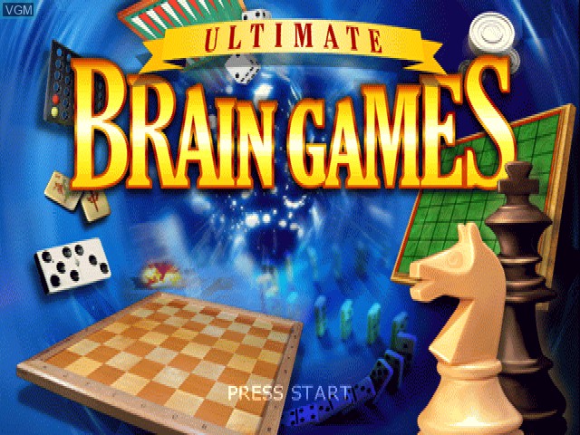 Title screen of the game Ultimate Brain Games on Sony Playstation