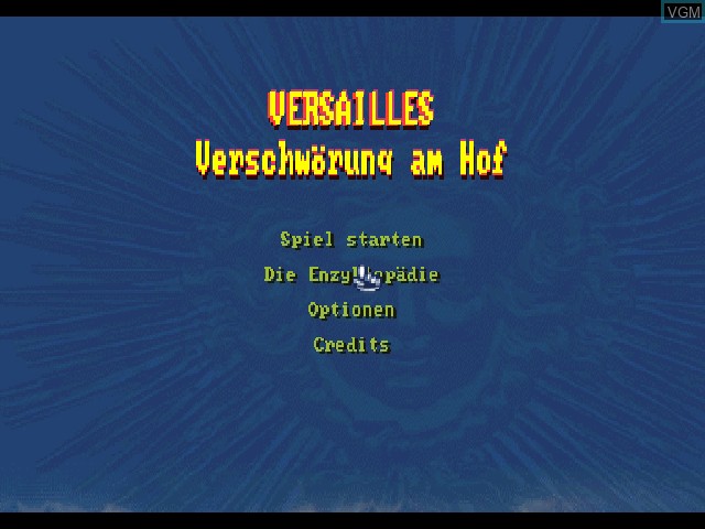 Title screen of the game Versailles - Verschwoerung am Hof on Sony Playstation