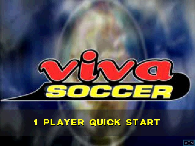 Title screen of the game Viva Soccer on Sony Playstation