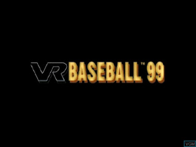 Title screen of the game VR Baseball '99 on Sony Playstation