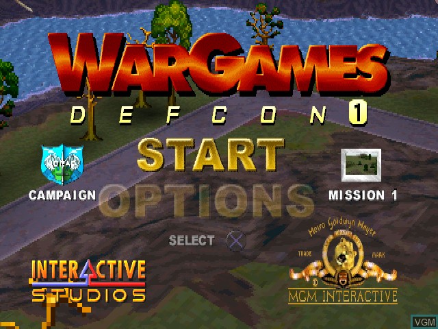 Title screen of the game WarGames - DefCon 1 on Sony Playstation