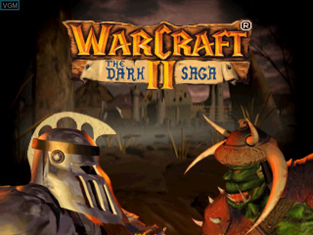 Title screen of the game Warcraft II - The Dark Saga on Sony Playstation