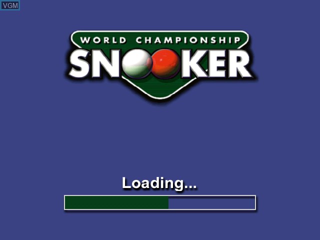 Title screen of the game World Championship Snooker on Sony Playstation