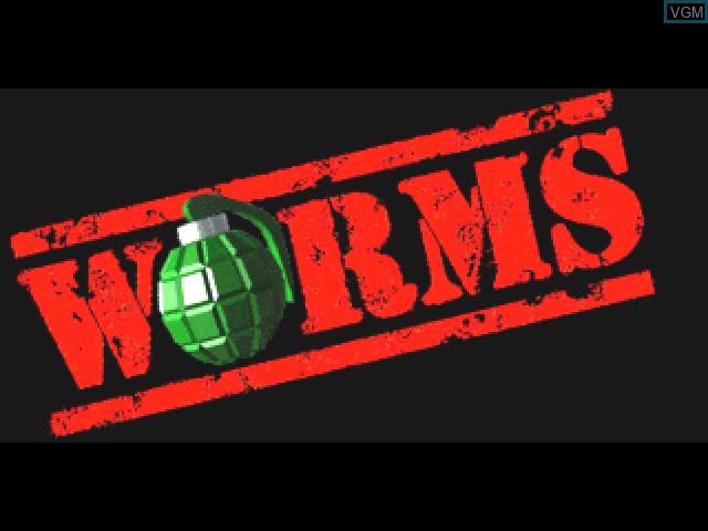 Title screen of the game Worms on Sony Playstation