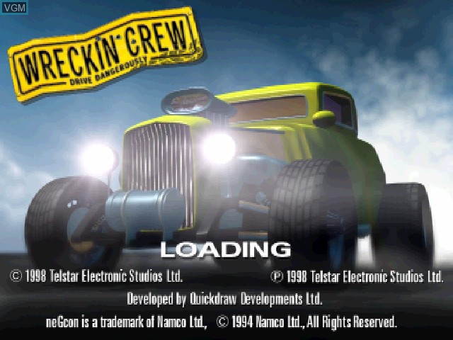 Title screen of the game Wreckin Crew on Sony Playstation