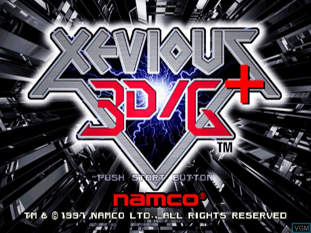 Title screen of the game Xevious 3D/G+ on Sony Playstation