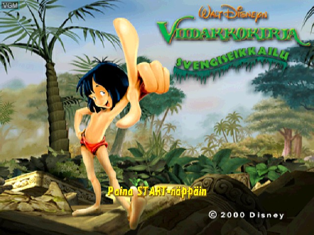 Title screen of the game Viidakkokirja - Svengiseikkailu on Sony Playstation