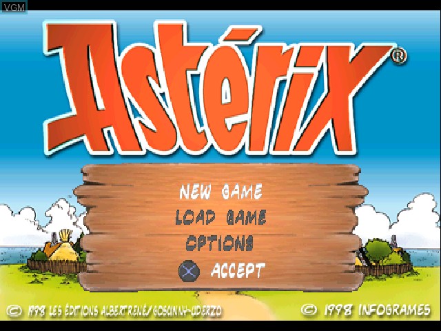 Title screen of the game Asterix on Sony Playstation