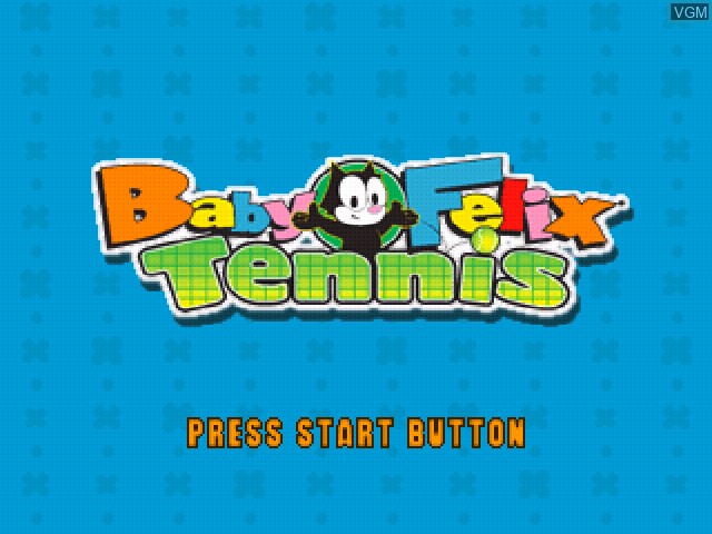 Title screen of the game Baby Felix Tennis on Sony Playstation