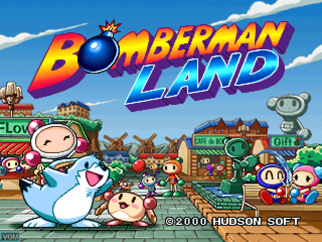 Title screen of the game Bomberman Land on Sony Playstation