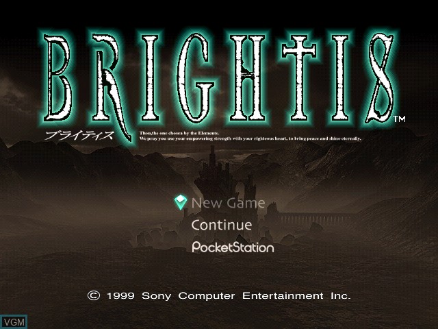 Title screen of the game Brightis on Sony Playstation