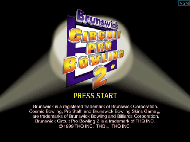 Title screen of the game Brunswick Circuit Pro Bowling 2 on Sony Playstation