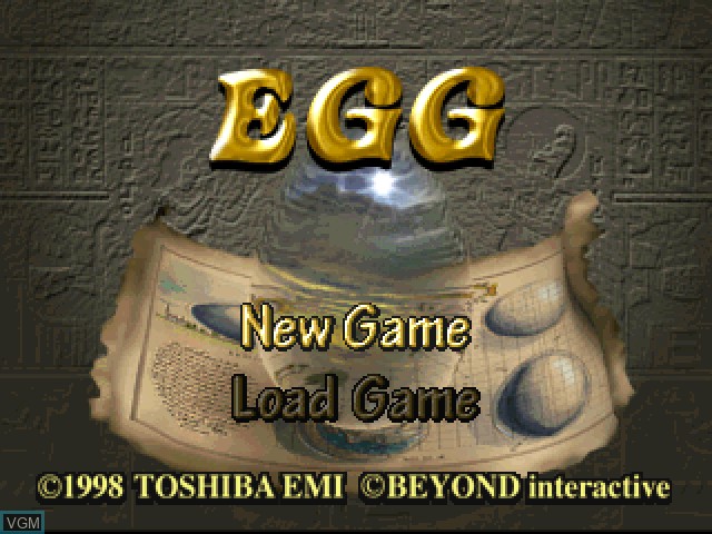 Title screen of the game Egg on Sony Playstation
