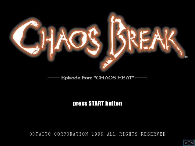 Title screen of the game Chaos Break on Sony Playstation