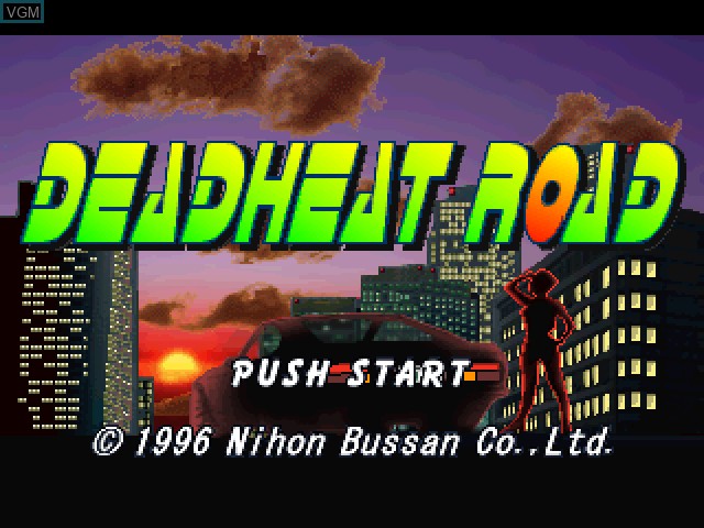 Title screen of the game Deadheat Road on Sony Playstation