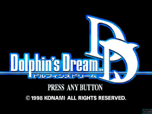 Title screen of the game Dolphin's Dream on Sony Playstation