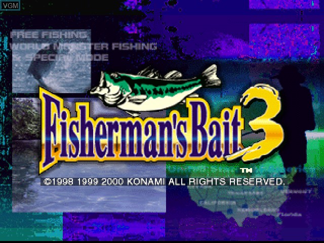 Title screen of the game Fisherman's Bait 3 on Sony Playstation