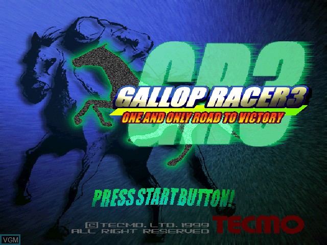 Title screen of the game Gallop Racer 3 - One and Only Road to Victory on Sony Playstation