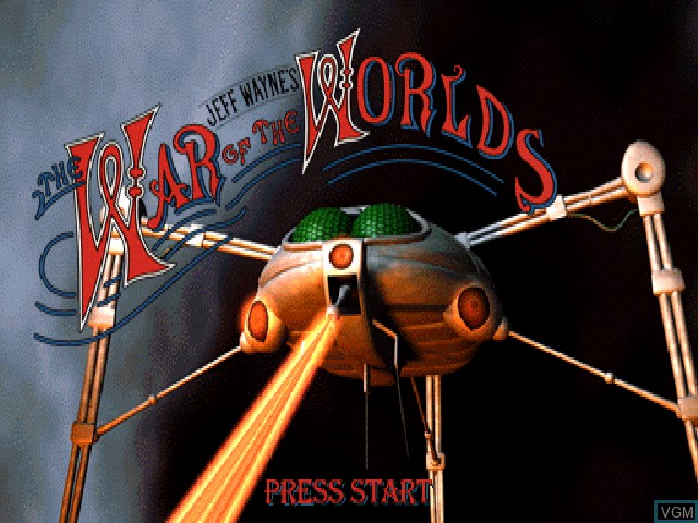 Title screen of the game Jeff Wayne's The War of the Worlds on Sony Playstation