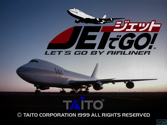 Title screen of the game Jet de Go! - Let's Go By Airliner on Sony Playstation