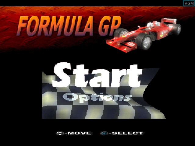 Title screen of the game Formula GP on Sony Playstation