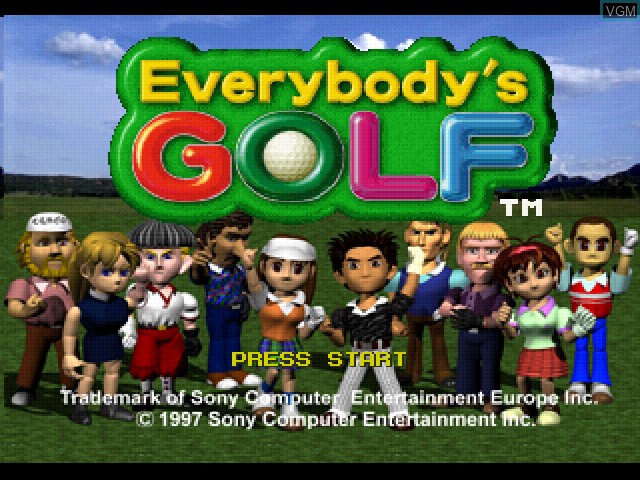 Title screen of the game Everybody's Golf on Sony Playstation