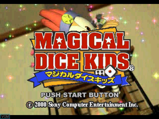 Title screen of the game Magical Dice Kids on Sony Playstation