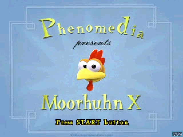 Title screen of the game Moorhuhn X on Sony Playstation