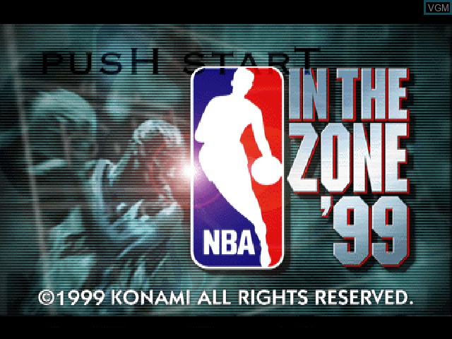 Title screen of the game NBA In The Zone '99 on Sony Playstation