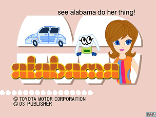 Title screen of the game Pop de Cute na Shinri Test - Alabama on Sony Playstation