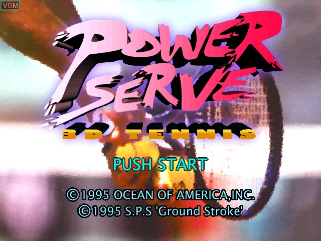 Title screen of the game Power Serve on Sony Playstation