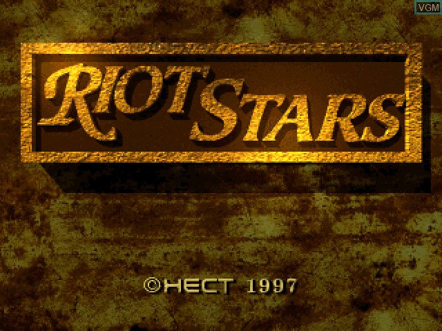Title screen of the game Riot Stars on Sony Playstation