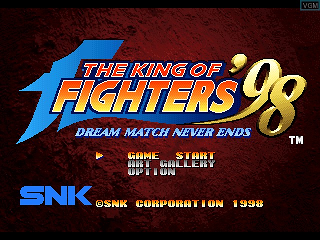Title screen of the game King of Fighters '98, The - Dream Match Never Ends on Sony Playstation