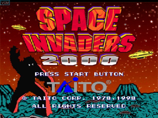 Title screen of the game Space Invaders 2000 on Sony Playstation