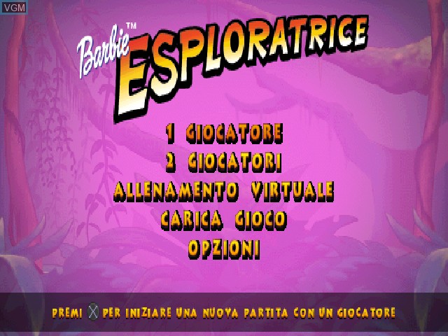 Title screen of the game Barbie - Esploratrice on Sony Playstation