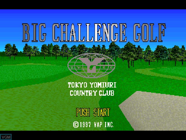 Title screen of the game Big Challenge Golf - Tokyo Yomiuri Country Club Hen on Sony Playstation