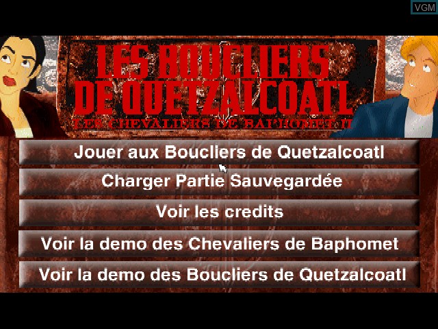 Title screen of the game Boucliers de Quetzalcoatl, Les - Les Chevaliers de Baphomet II on Sony Playstation