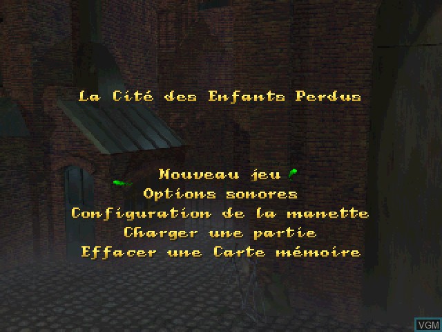 Title screen of the game Cité des Enfants Perdus, La on Sony Playstation