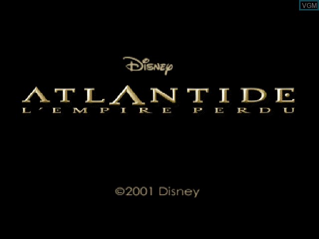 Title screen of the game Atlantide - L'Empire Perdu on Sony Playstation