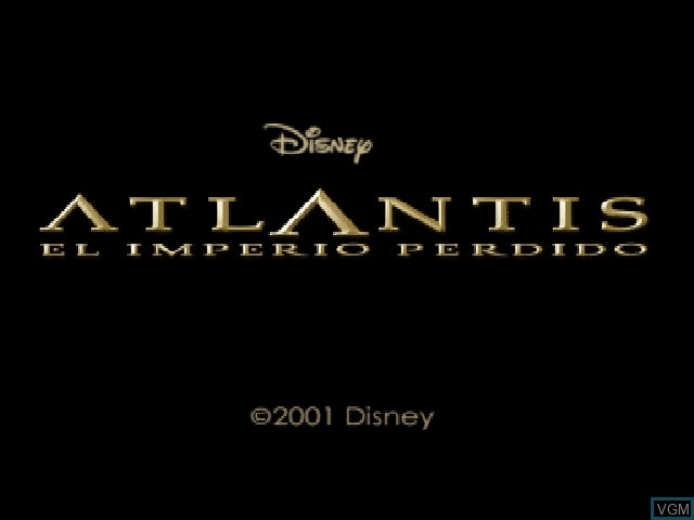 Title screen of the game Atlantis - El Imperio Perdido on Sony Playstation