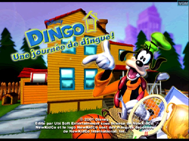 Title screen of the game Dingo Une Journée de Dingue! on Sony Playstation