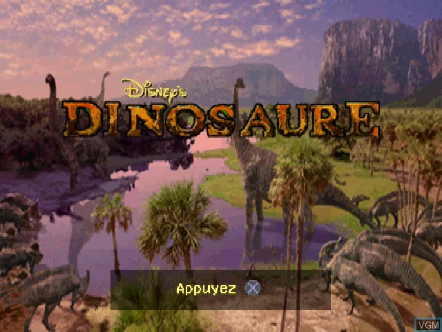 Title screen of the game Dinosaure on Sony Playstation
