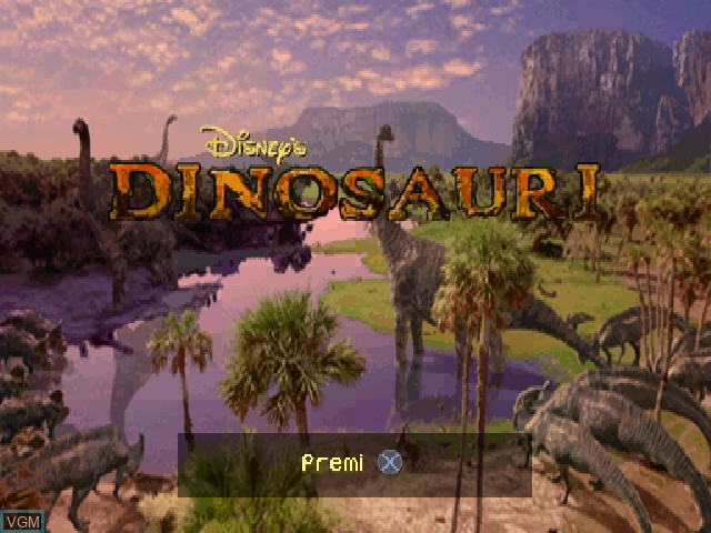 Title screen of the game Dinosauri on Sony Playstation