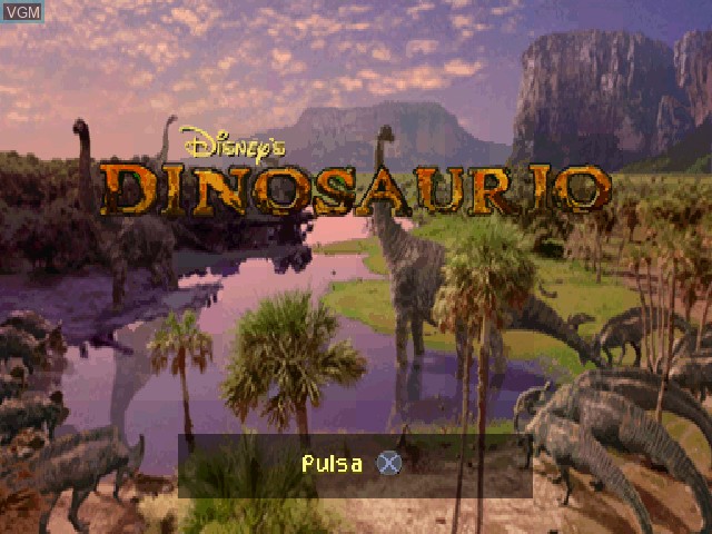 Title screen of the game Dinosaurio on Sony Playstation