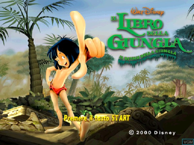 Title screen of the game Libro della Giungla, Il on Sony Playstation